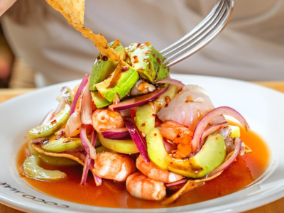 Tostada de ceviche fresco Cocomar