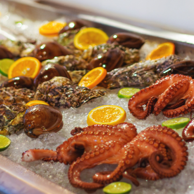 Platillo de aguachile servido en Cocomar